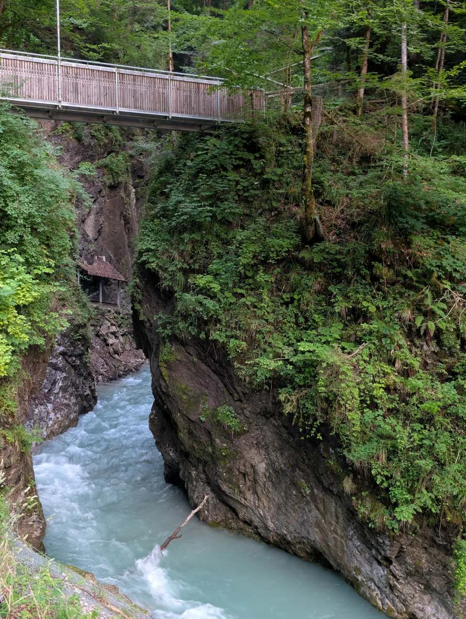 Brücke über eine Schlucht am Wegrand