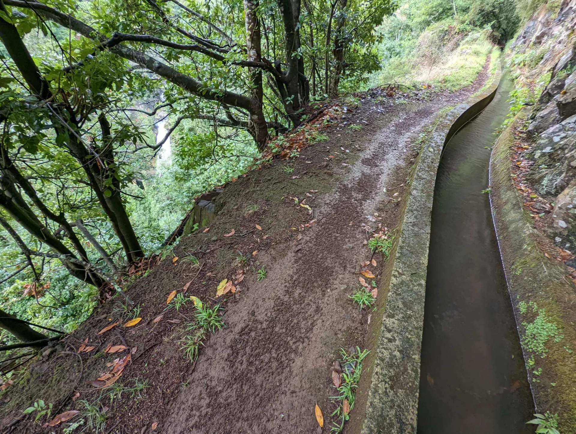 Levada-Weg am steilen Hang